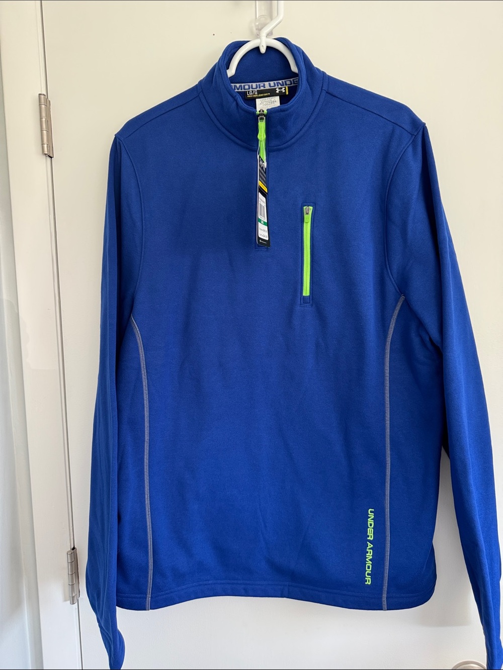 Under Armour Bright Blue Pullover with Neon Green Trim